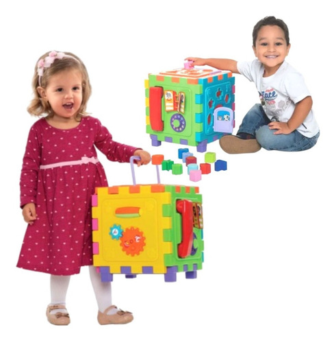 Cubo Pedagógico Grande Didático Atividade Brinquedo Infanti