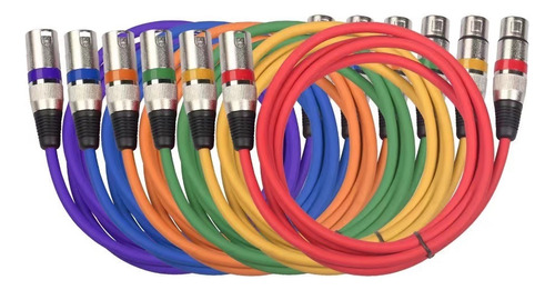 Cable Xlr De 3.2 Pies, Paquetes De 5 Colores: Cable Xlr