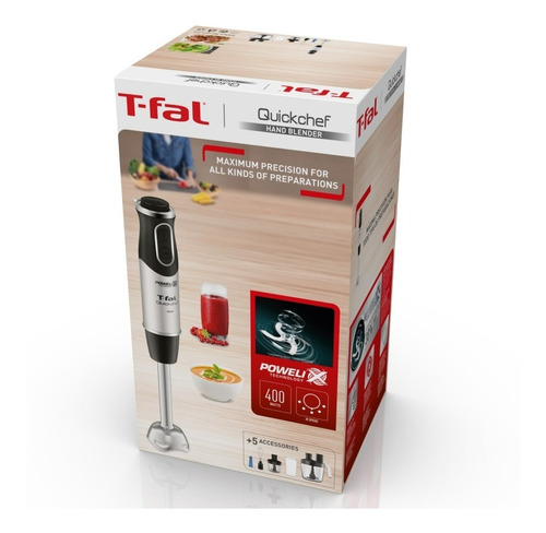 Batidora Inmersión T-fal Hb65l8mx Quickchef 5 Accesorios