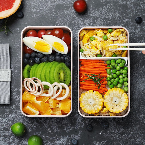 I Caja Bento - Contenedor De Almuerzo De Doble Capa A
