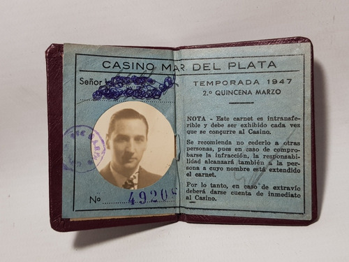 Imagen 7 de 8 de Antiguos Carnets Mar Del Plata Casino + Cupón Club Mag 58221