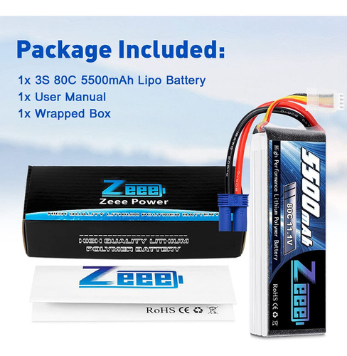 Batería Lipo 2200 Mah 11.1 V 50 C Para Rc Coche Y Dron