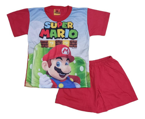 Pijama De Verano 2 Piezas Niño Super Mario Bros