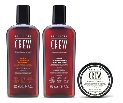 Shampoo Daily + Condition + Polvo Volumétrico American Crew