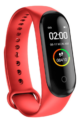 Smartwatch Suono Smart M4 0.96", malla  roja y bisel de  plástico