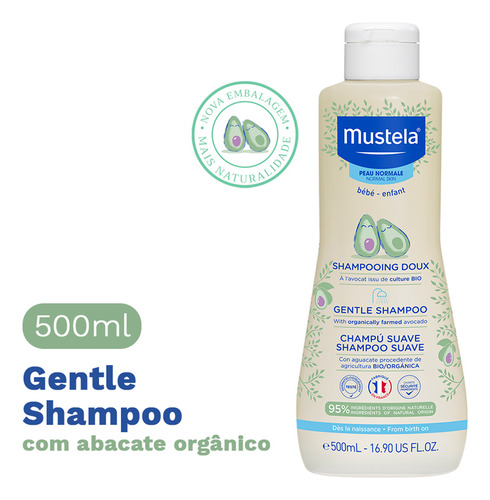 Mustela Shampoo Bebê Suave 500ml Abacate Hipoalergênico