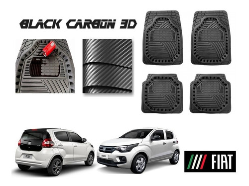 Tapetes Premium Black Carbon 3d Fiat Mobi 2015 A 2022