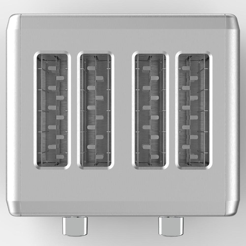 Tostadora Nappo Inox 1850w 4 Ranuras Extra Grandes Color Plateado