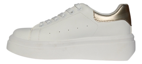 Tenis Para Dama Moda Juveniles Cómodos Casuales Blancos