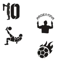 Comprar 3 Stencil Glow Kids Plantilla Maquillaje Mundial Arg Messi