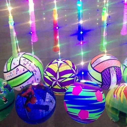 5 Bolas De Vinil Com Led Colorido Lembrancinhas Decoração