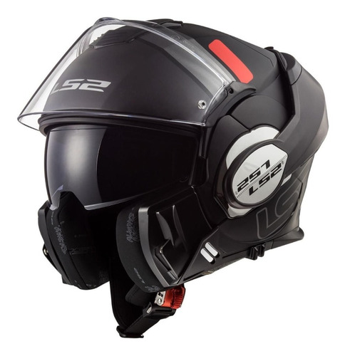 Casco Moto Rebatible 180º Ls2 399 Valiant Prox Negro Titanio