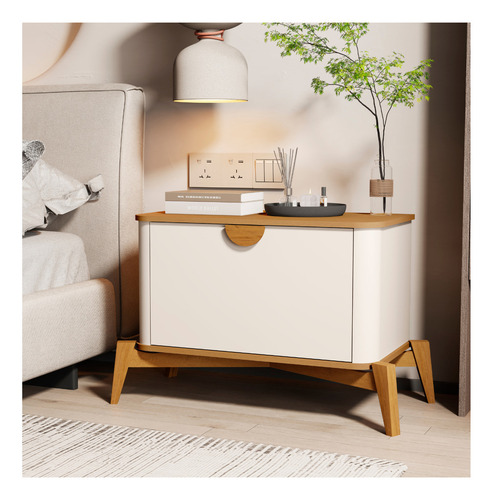 Mesa De Cabeceira Buriti Quarto Off White Nature Jb Bechara