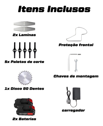 Aparador Cortador De Grama Elétrico Á Bateria Roçadeira Cor Vermelho