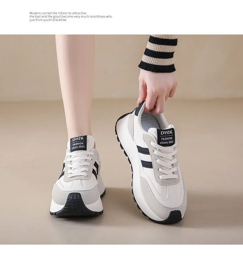 Zapatillas Casuales Con Plataforma Para Mujer, Zapatos Planos Con Punta Redonda