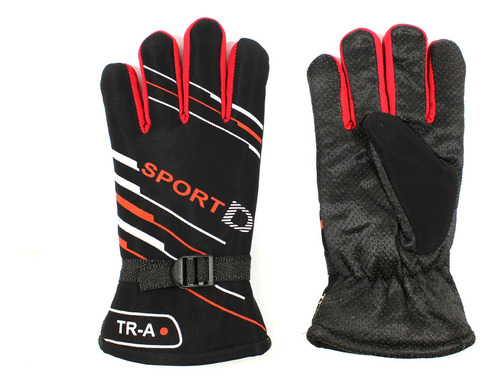 Imagen 3 de 7 de Guante Para Moto Negro/rojo Para Frio Con Par