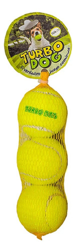 Juguete Pelota Tenis Para Perros Turbo Dog X 3 Un 6,35 Cm