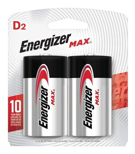 Pila Energizer Max Alcalinas D Pack Con 2 Pilas 