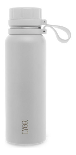 Garrafa Térmica Lyor De Aço Inox Explorer Branca Cor Branco