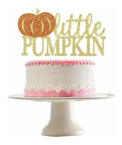 Pequeña Calabaza Pastel Topper Oro Glittery- Little My2ft