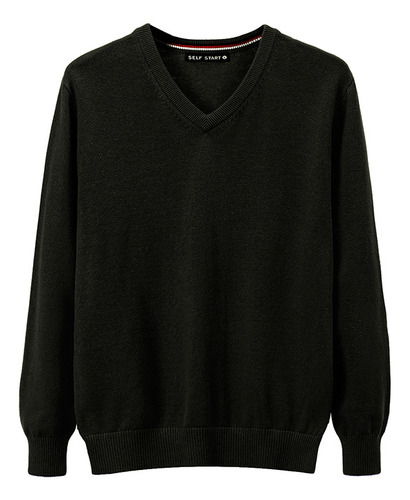 Suéter Hombre De Punto Moda Casual Cuello En V 100% Algodón