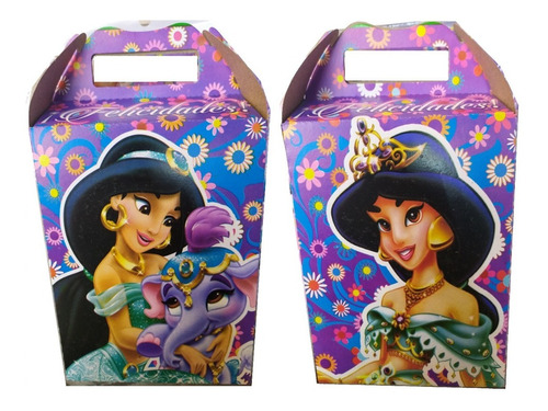 Princesa Jasmine Aladdin Paq 20 Dulceros Cajitas Bolo Feliz