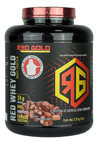 Proteina Red Whey Gold Red Gold 5 Libras Hidrolizada Hmb Sabor Chocolate Party