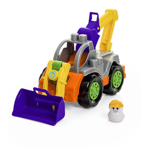 Rodado Block Tractor Excavadora Calesita Childrens