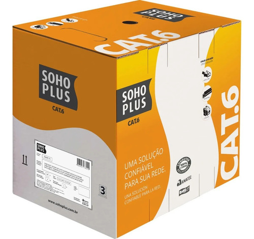 Imagem 2 de 4 de Cabo De Rede Furukawa Soho Plus Cat6 U/utp 24awg Azul - 305m