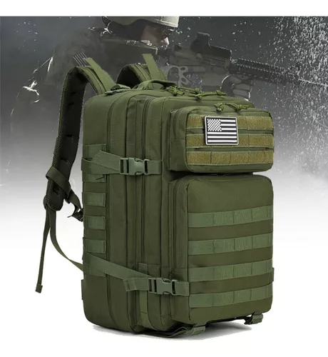 Mochila Tactica 50l Militares Multiusos Camping Notebook Color Verde