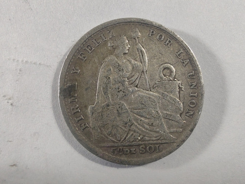 Moneda Perú 5° Sol 1906 Plata 0.9 (p25 (Usado)