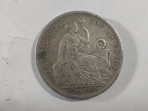 Moneda Perú 5° Sol 1906 Plata 0.9 (x350