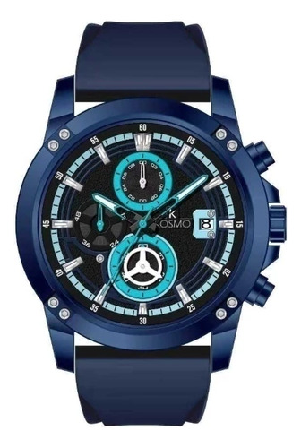 Reloj Kosmo K4212 Deportivo Hombre Azul Diseño Llamativo