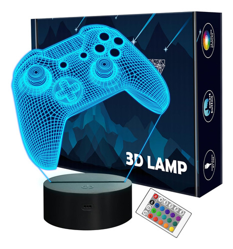 Lámpara Nocturna 3d Gamepad, Lámpara De Ilusión De Consola D