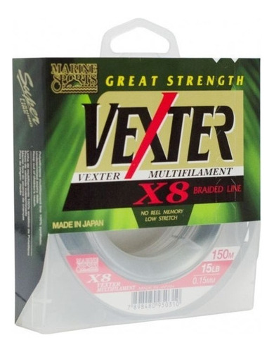 Linha Vexter X8 - 30lbs - 0,25mm - 150mt - Marine Sports Cor Verde