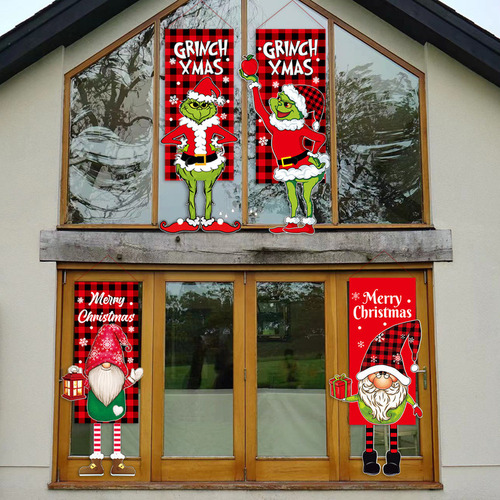 P Decoración Navideña Muñeco Colgante Grinch Bandera