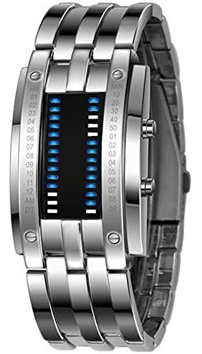 2 Relojes Para Hombre Led Binario Electrónico Impermeable
