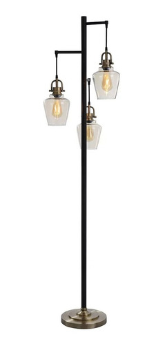 Lámpara De Piso Vintage Basia 3 Focos Farol Elegante 1.8 M