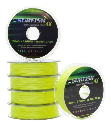 Multifilamento Surfish Braided Line 4x 0.14mm 20lb 100m