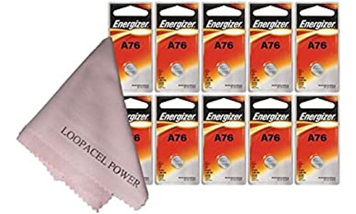 10 Pilas Alcalinas Energizer A76 Lr44 De 155 V