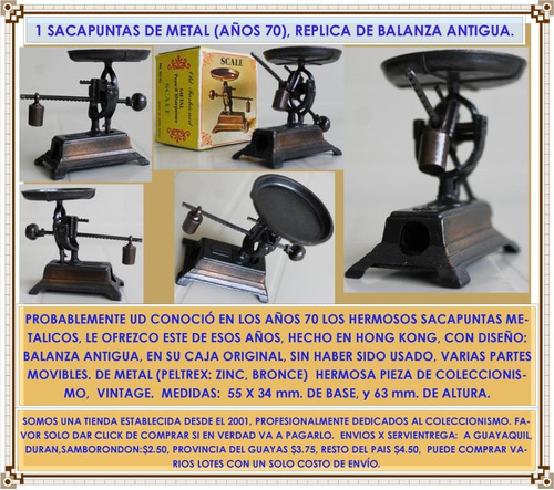 Imagen 3 de 7 de Sacapuntas Antiguo Años 70 Modelo Balanza Nuevo