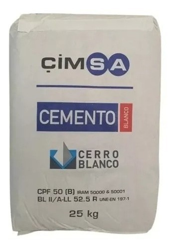Cemento Blanco Cimsa Pastina Para Venecitas Pileta X 25 Kg