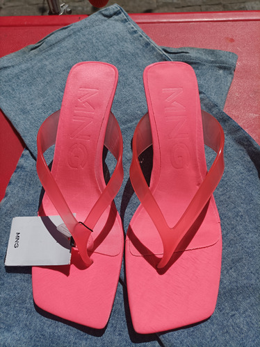 Sandalias 38 Mango Sin Uso! Con Etiqueta. Última Moda Rosado