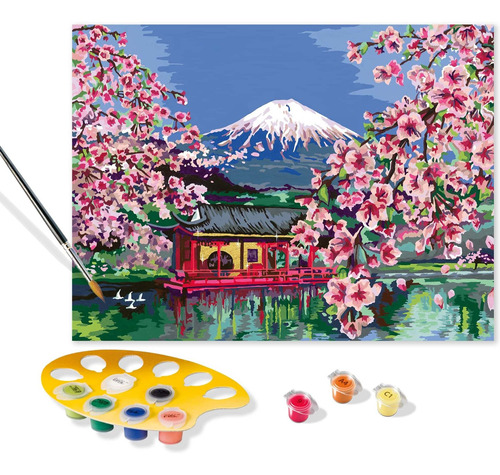 Kit Pintura Japonesa Primavera Numero Para Adulto Arte Edad