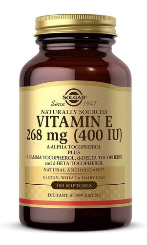 Vitamina E 400 Iu D-alfa-tocoferol Y Tocoferol Mixto 100 Cap