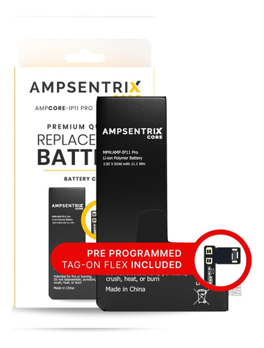 Batería Ampsentrix Core Para iPhone 11 Pro + Flex Tag On