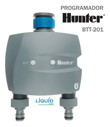 Programador Hunter Canilla Bluetooth Riego Btt-201 2 Moron Color Gris