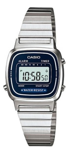 Casio La670wa-2 Reloj De Cuarzo De Acero Inoxidable Plateado