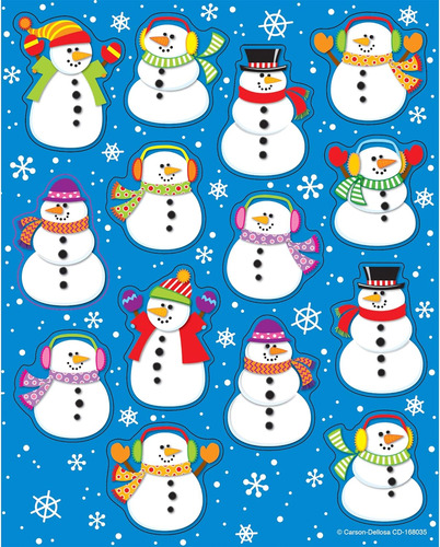 Carson Dellosa Snowman Stickers??6 Hojas De Coloridas...