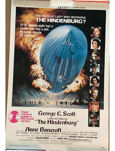 The Hindenburg, George C. Scott, Poster, Original One Sheet.
